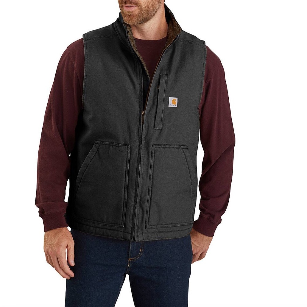 CARHARTT MEN'S MOCK-NECK SHERPA-LINED VEST